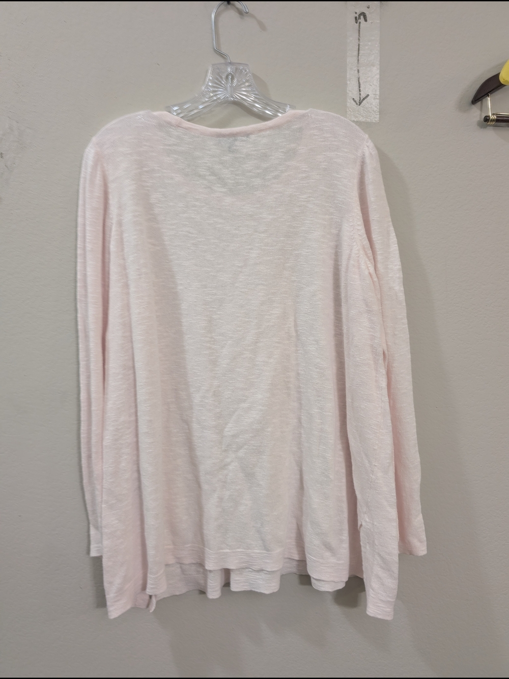Eileen Fisher Pale Pink Long-Sleeve Crewneck Top - Picture 2 of 4